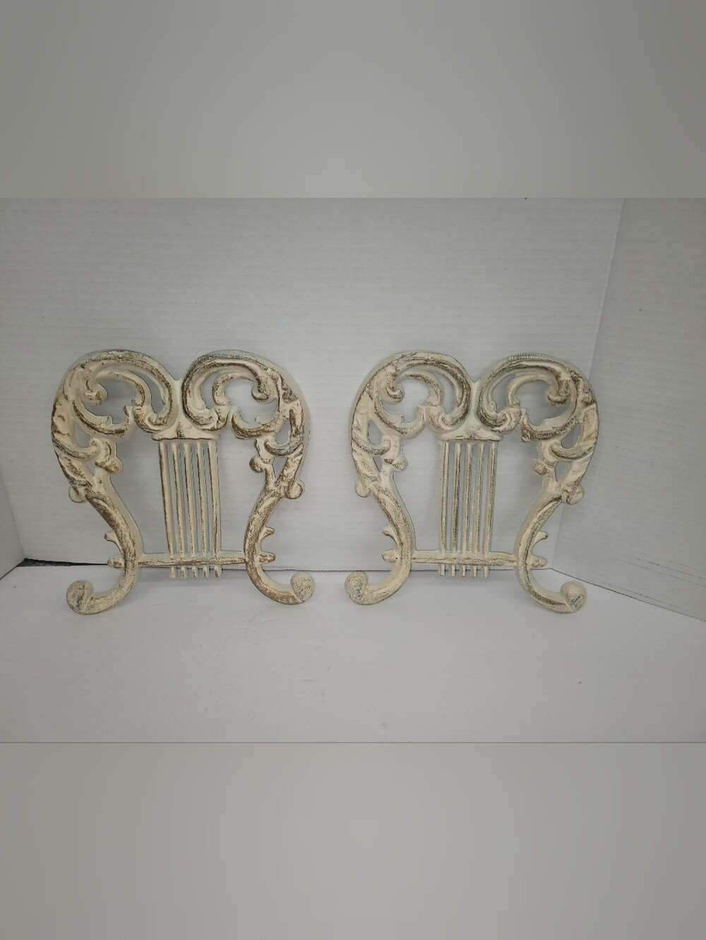 Cast Aluminum Harp All Art. Set Of 2. 8"×8"